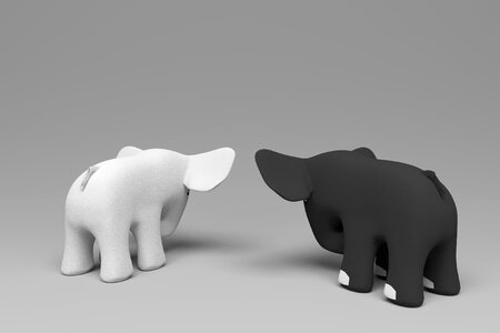 Two elephants light background toy