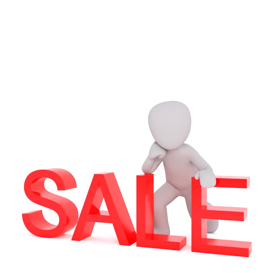 Sell lettering red
