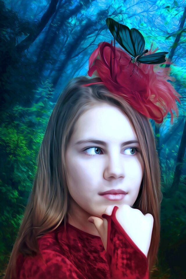 Female natural butterfly