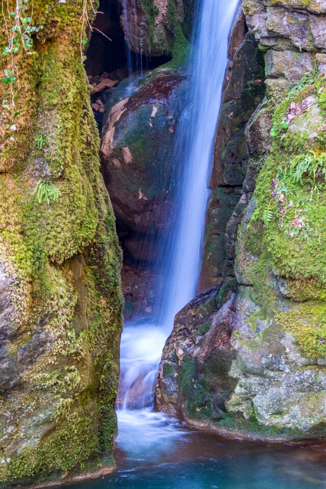 Idyll roaring waterfall small waterfall