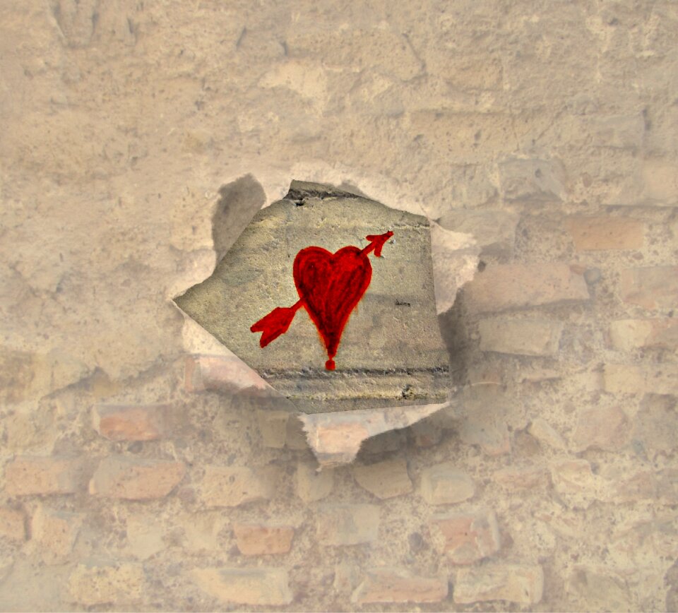 Love red heart wall