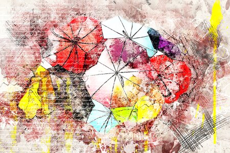 Abstract watercolor collage