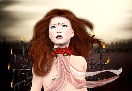 Fantasy hair flame