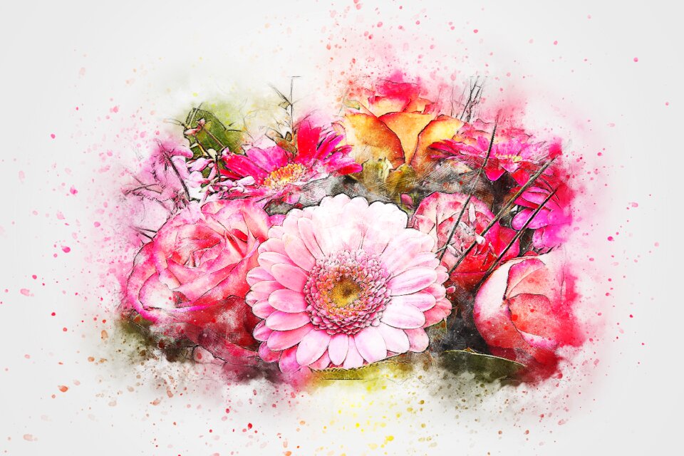 Nature abstract watercolor