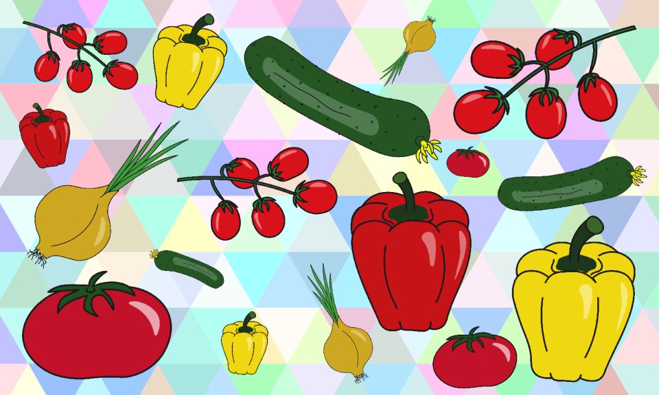 Cherry tomato bell pepper pepper