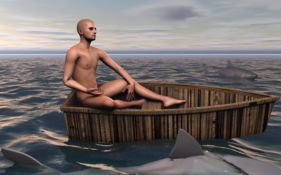 Distress shipwrecked sea