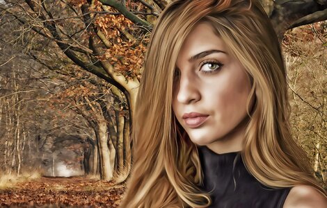 Forest young attractive