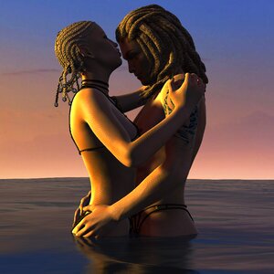 Sunset romantic sky