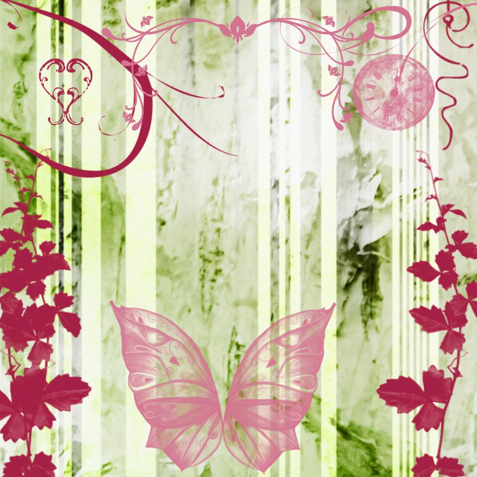Pink butterfly scrapbook