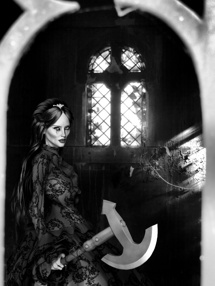 Emotions black white woman axe