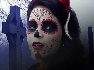 Mexican halloween skull