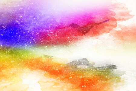 Watercolor vintage colorful