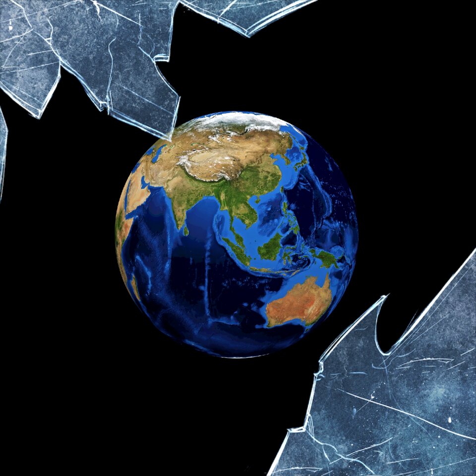 World broken glass develop