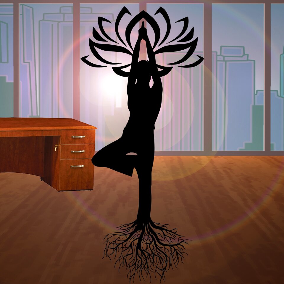 Silhouette lotus desk