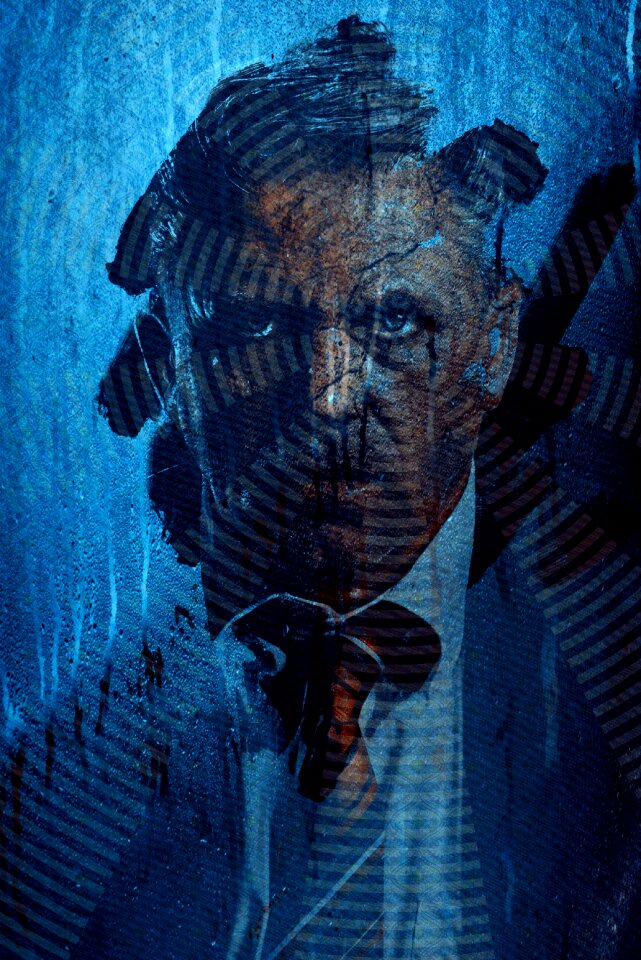 Rebound blue businessman blue horror