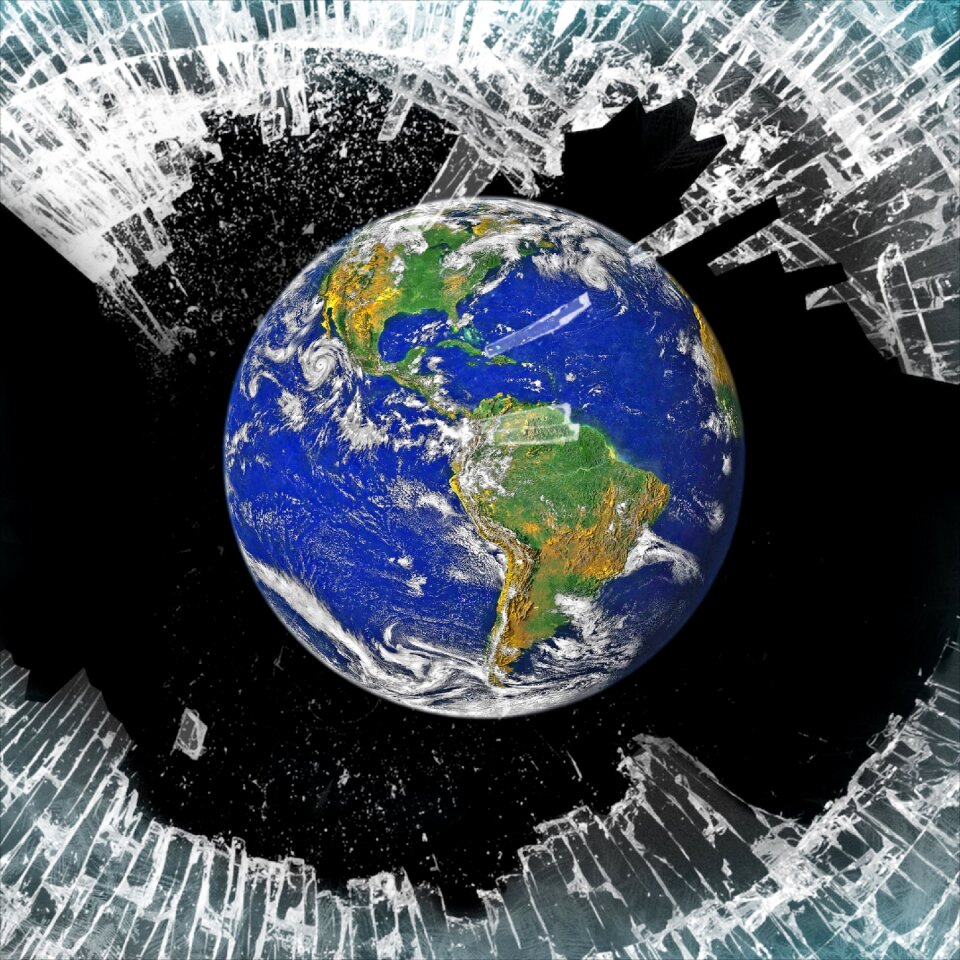 World broken glass develop