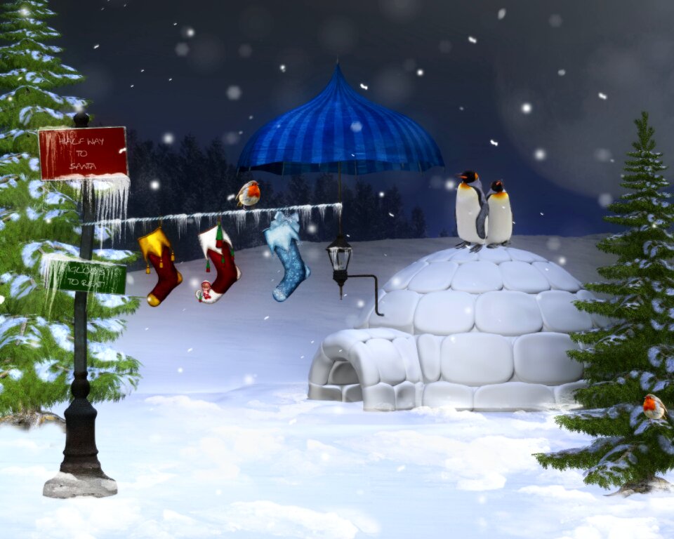 Winter wonderland igloo north pole
