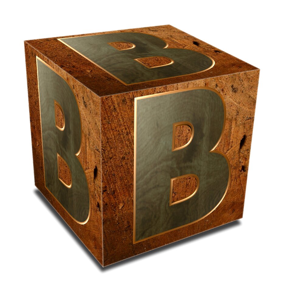 Block 3d brown letter
