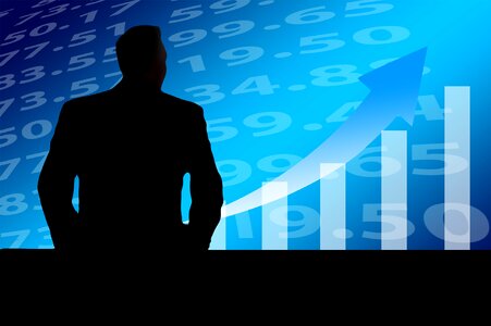 Silhouette business curve
