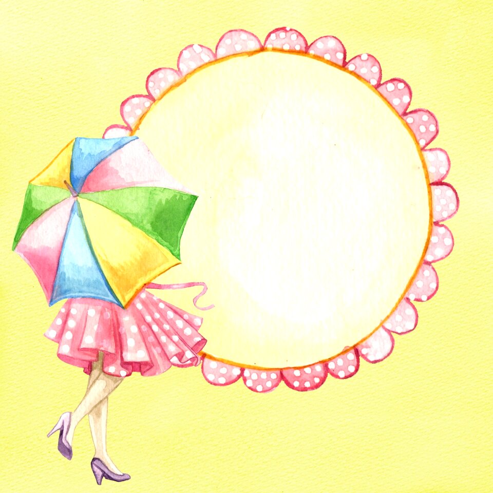 Watercolor woman girl