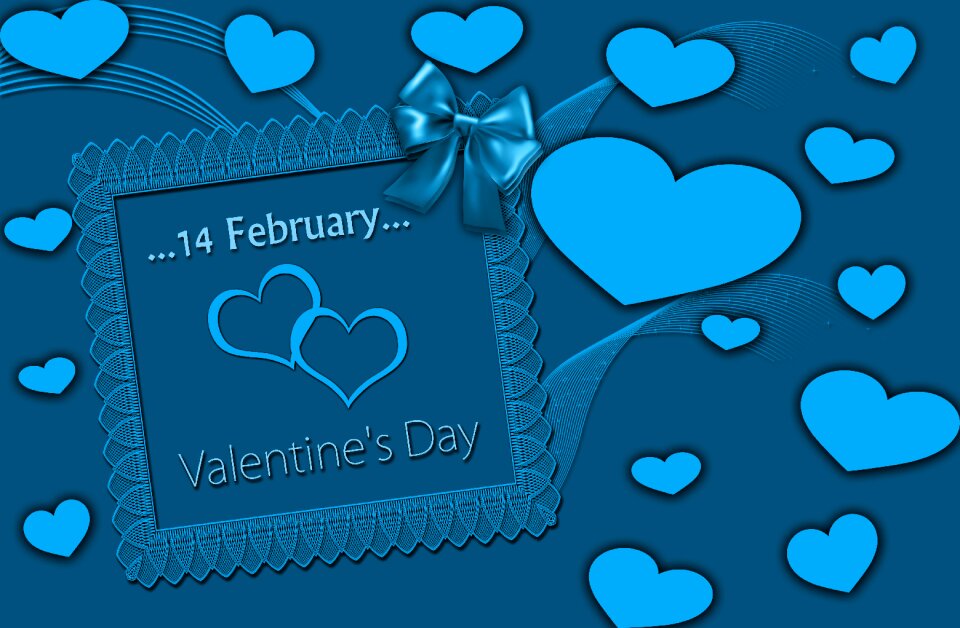 Valentine heart blue