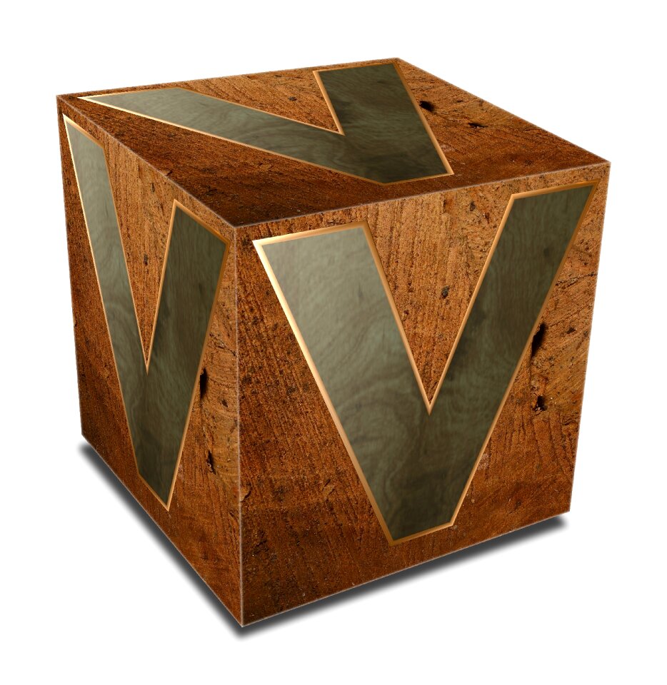 Block 3d brown letter