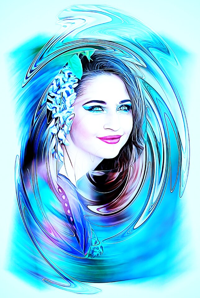 Swirl blue decorative
