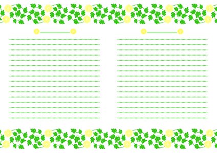 Green the dotted line lined paper