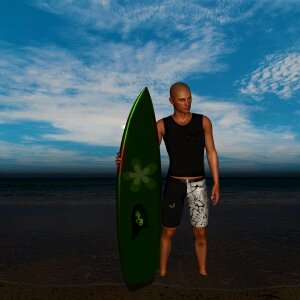 Man sea beach