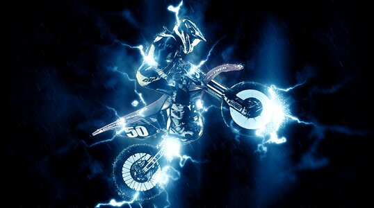 Speed motorbike rider