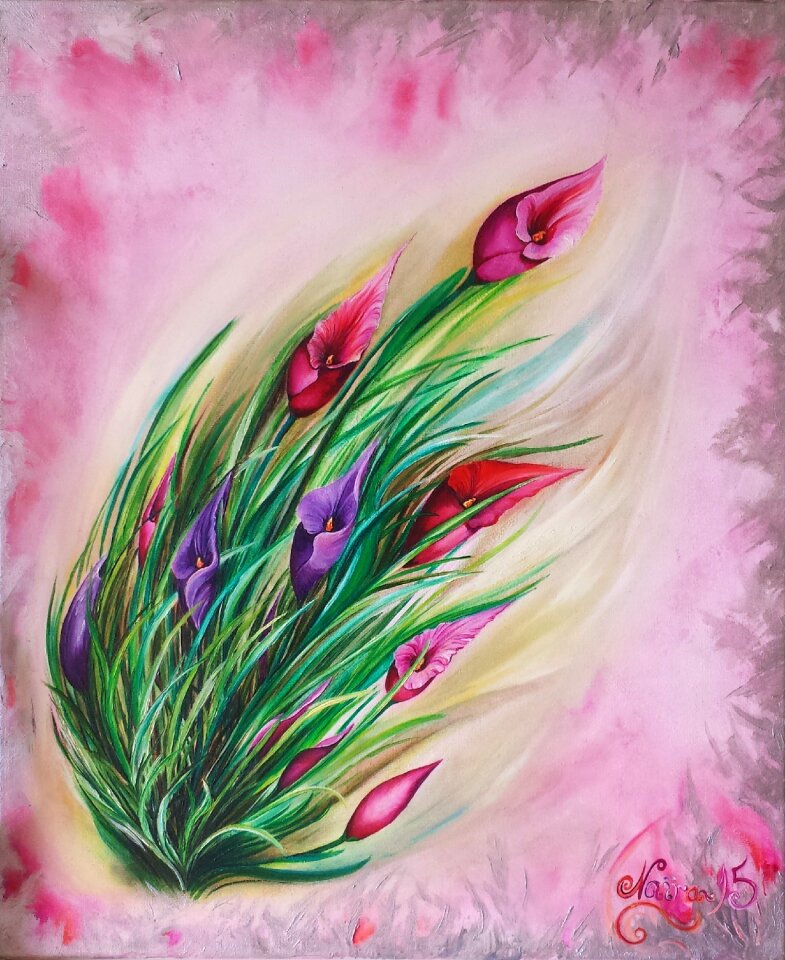 Lilies oil painting Free illustrations