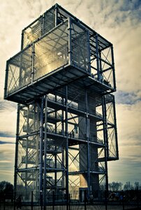 Metal observation tower landscape
