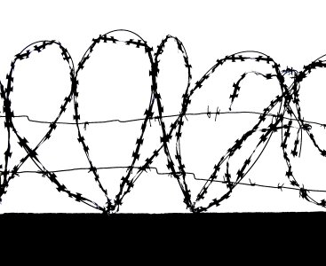 Barbed wire fencing fence