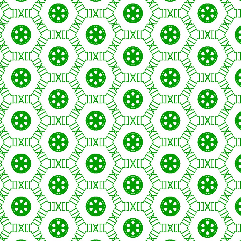 Pattern white green