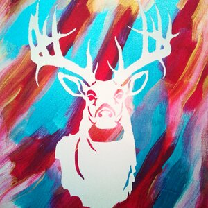 Abstract bright the picture deer