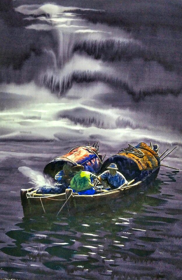 Boat rough sea