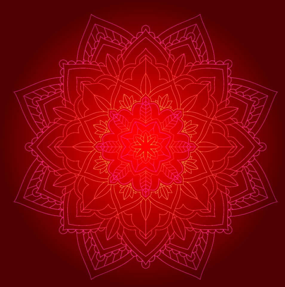 Circular ornament mystic pattern