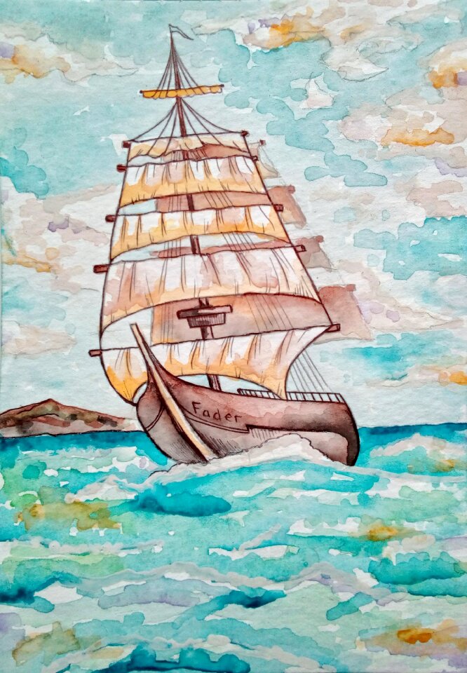 Ship sailboat sea