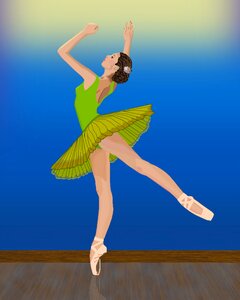 Young woman elegant blue dance