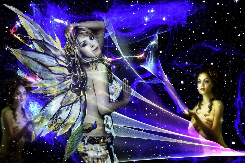 Model graphic art mixed media art