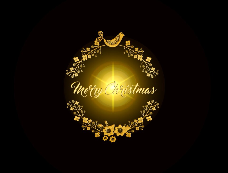 Christmas motif christmas card gold