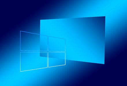 Blue operating system blue window