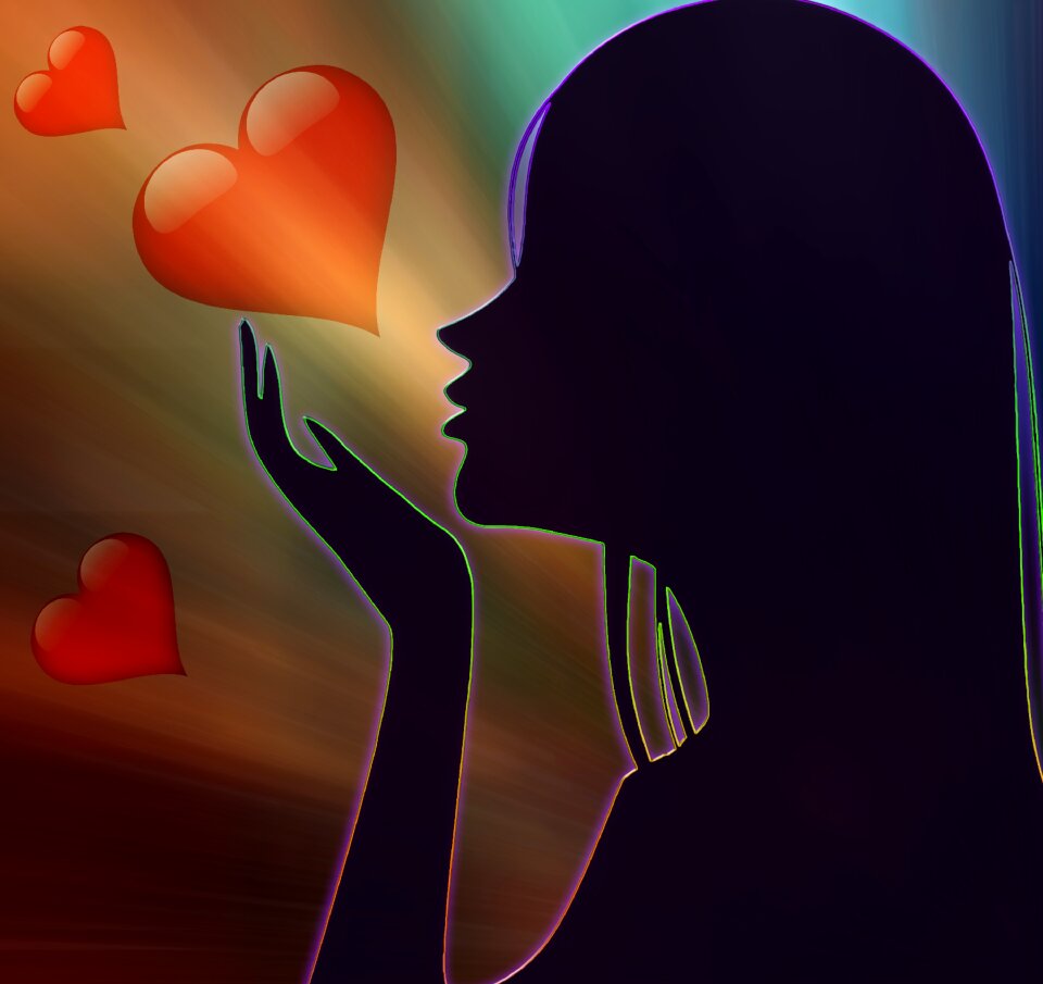 Romantic silhouette relationship