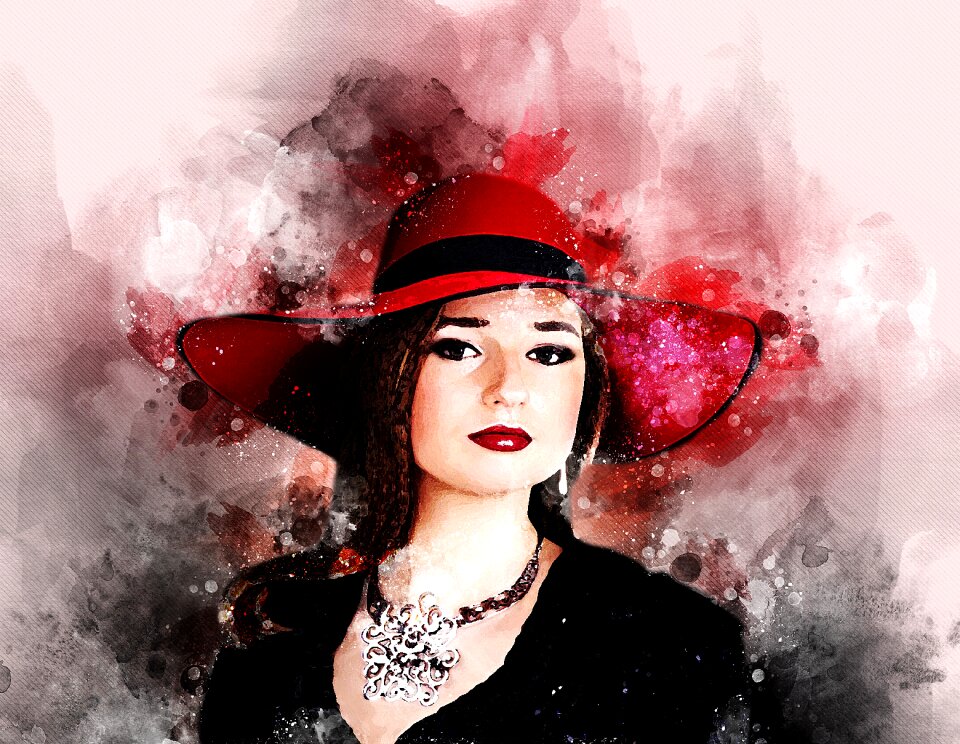 Artistic acrylic woman