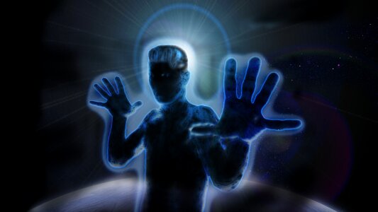 Science futuristic silhouette