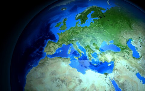 Europe globe geography