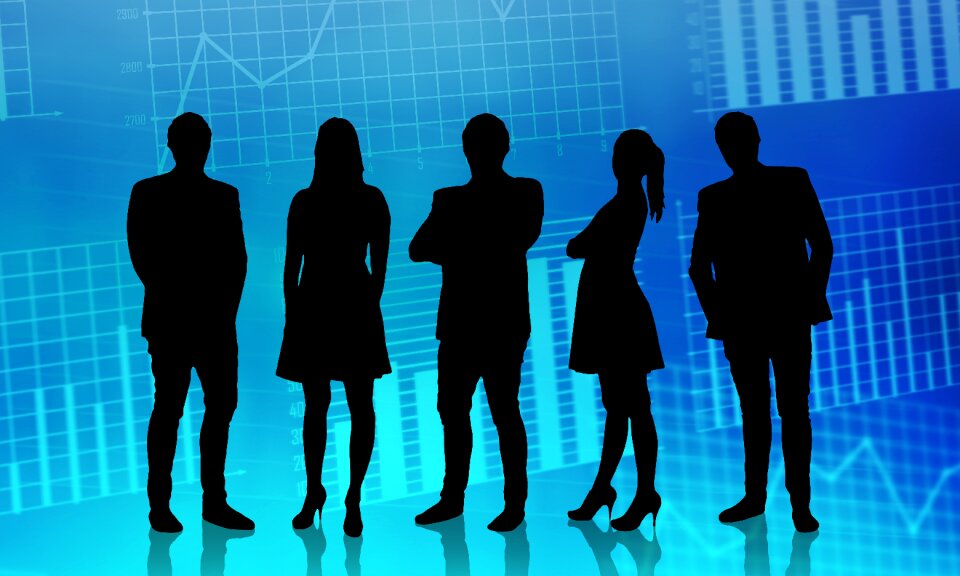 Businesswoman businessman teamwork