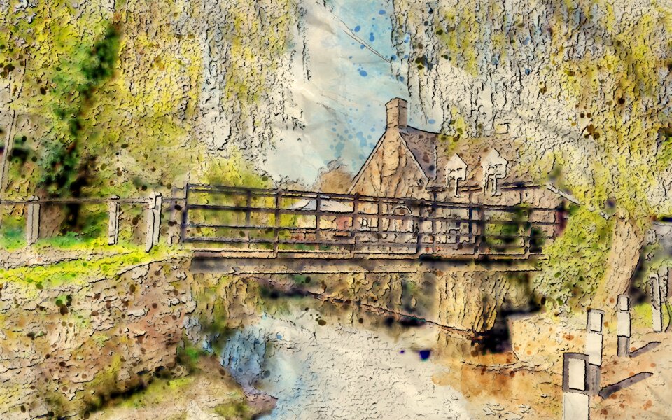 Outdoor houses river