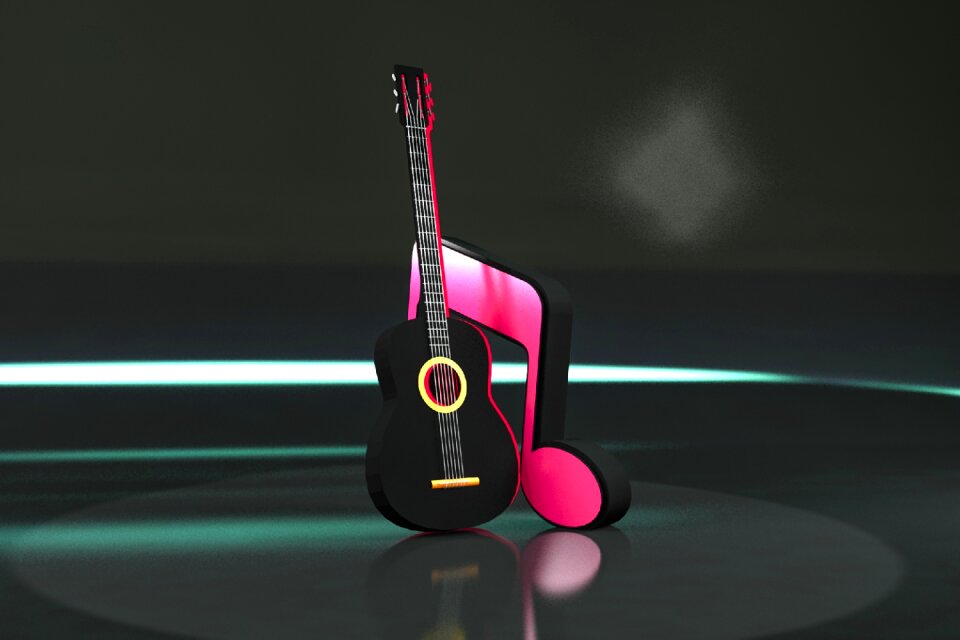 Bright guitar Free illustrations
