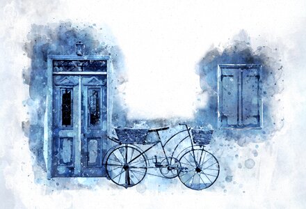 Bike cycling watercolor